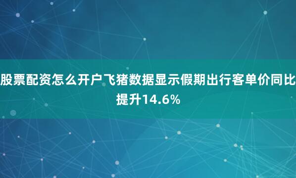 股票配资怎么开户飞猪数据显示假期出行客单价同比提升14.6%